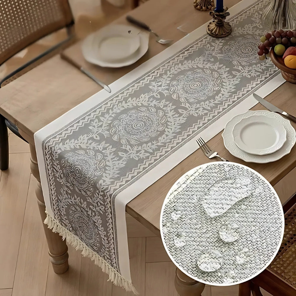 Chemin de table en lin luxueux Leona