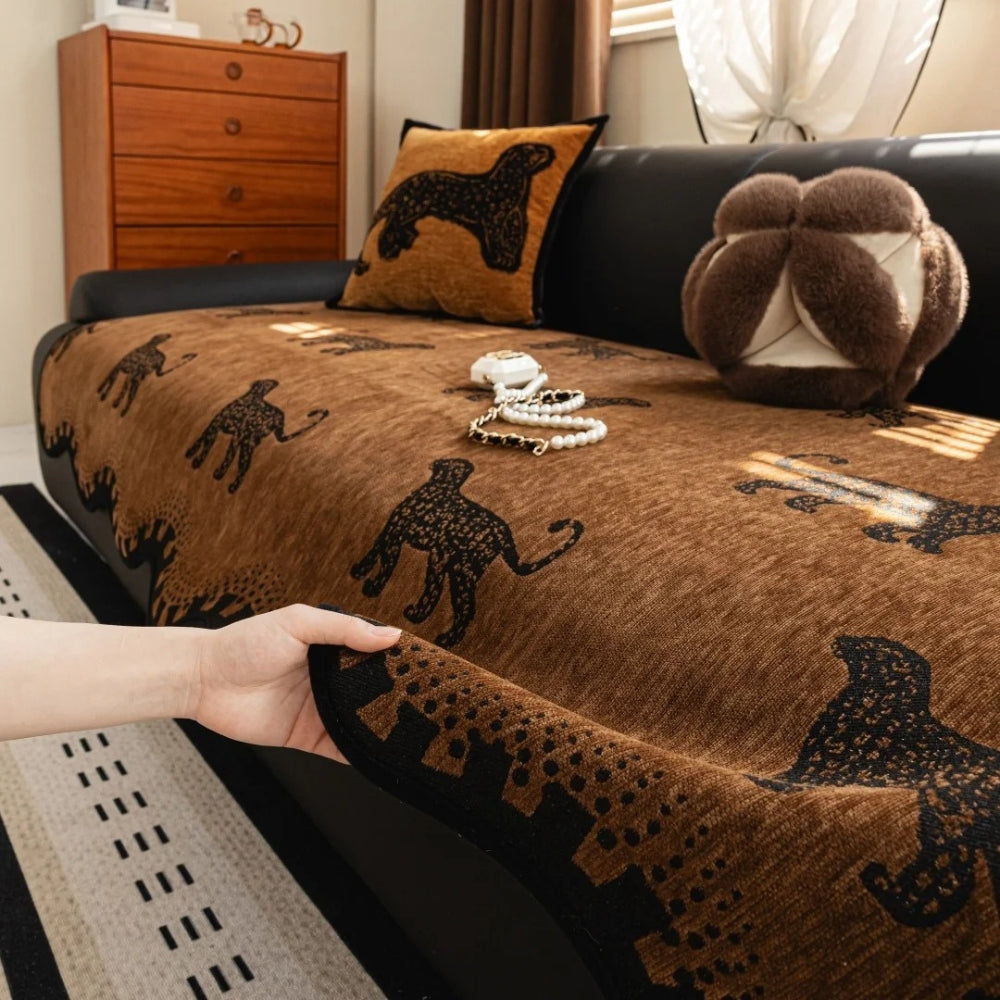 Housse de canapé antidérapante motif lion – Jungle Whisper