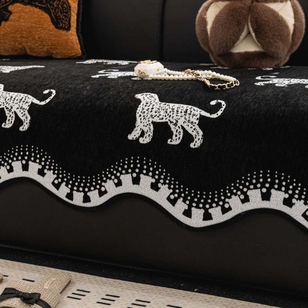 Housse de canapé antidérapante motif lion