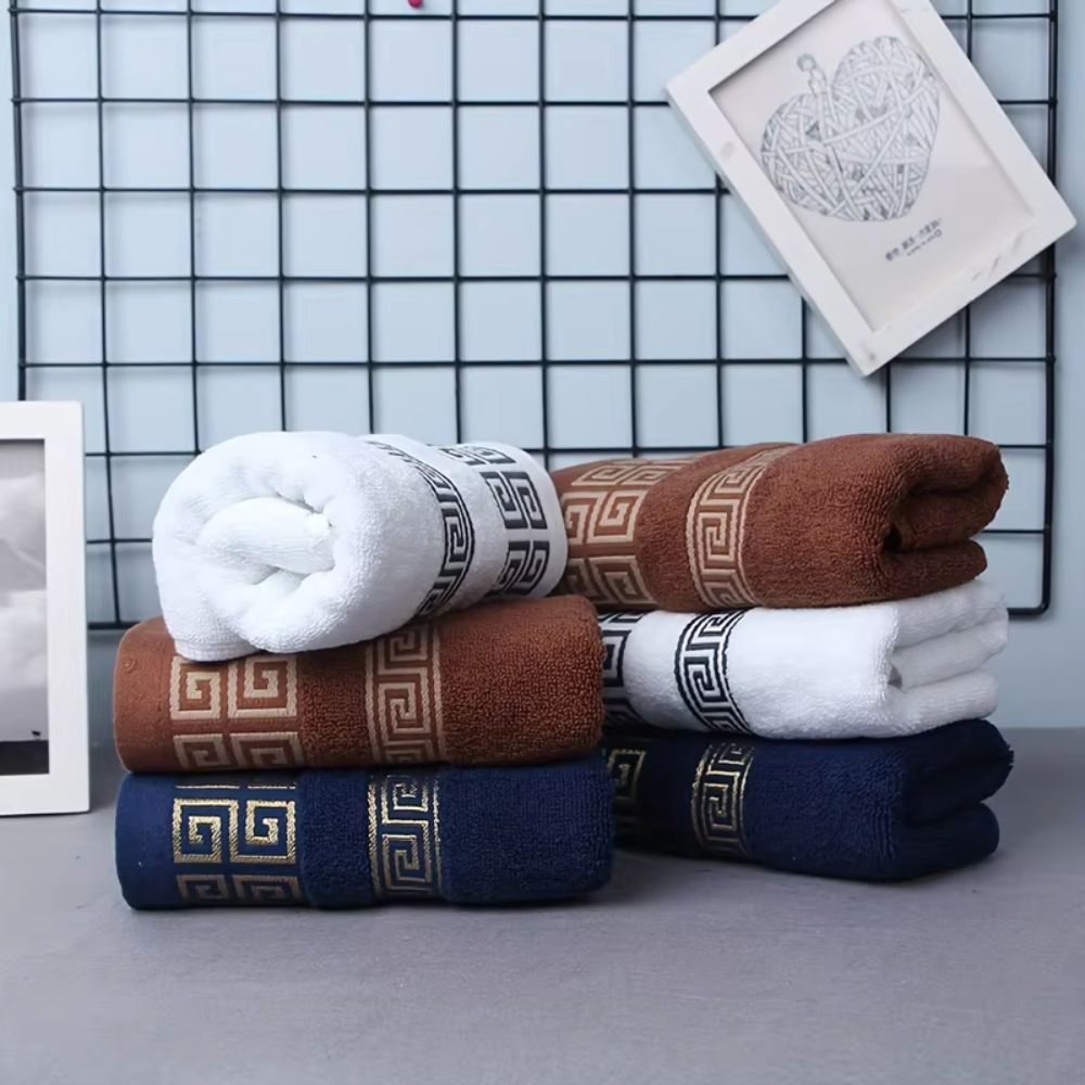 Set de serviettes en coton Casa Luxe Athena | 2 pièces – Imperial Blanc