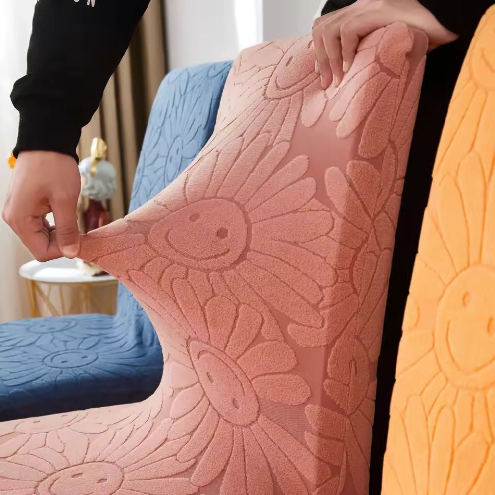 Housse de chaise extensible Fleur smiley