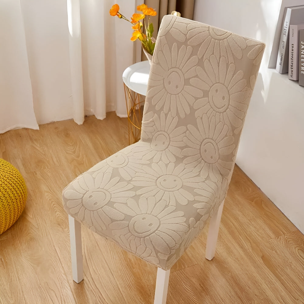 Housse de chaise extensible Fleur smiley