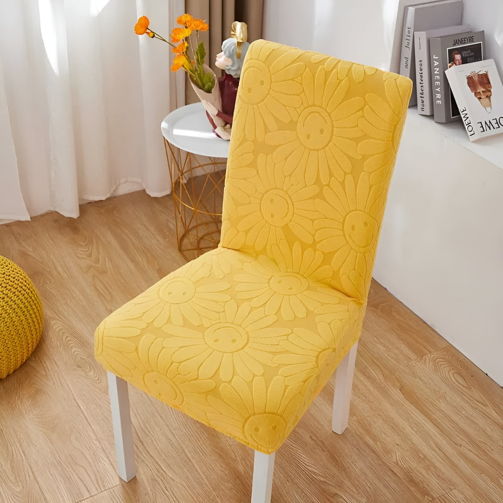 Housse de chaise extensible Fleur smiley