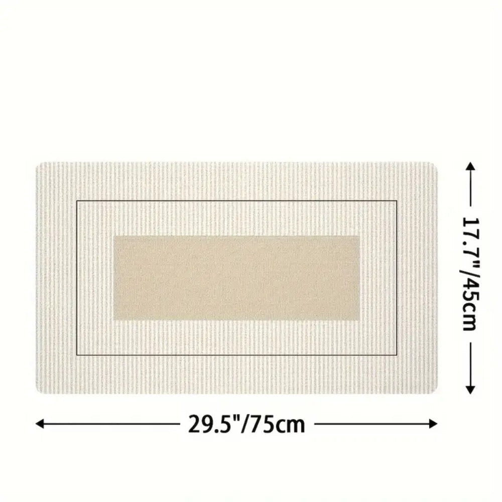 Tapis de cuisine rayé fleuri