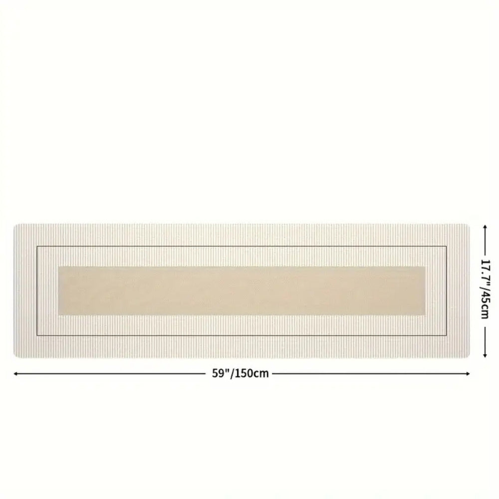 Tapis de cuisine rayé fleuri