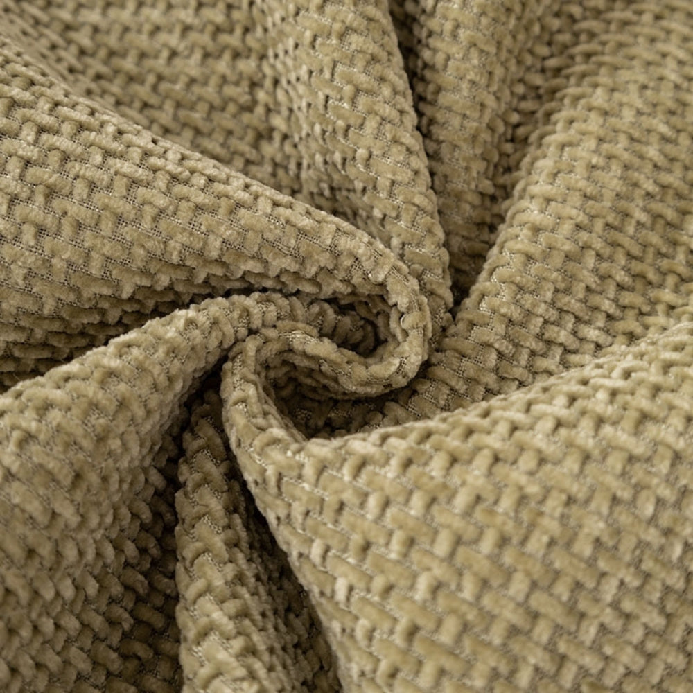 Housse de canapé en chenille texturée à pompons