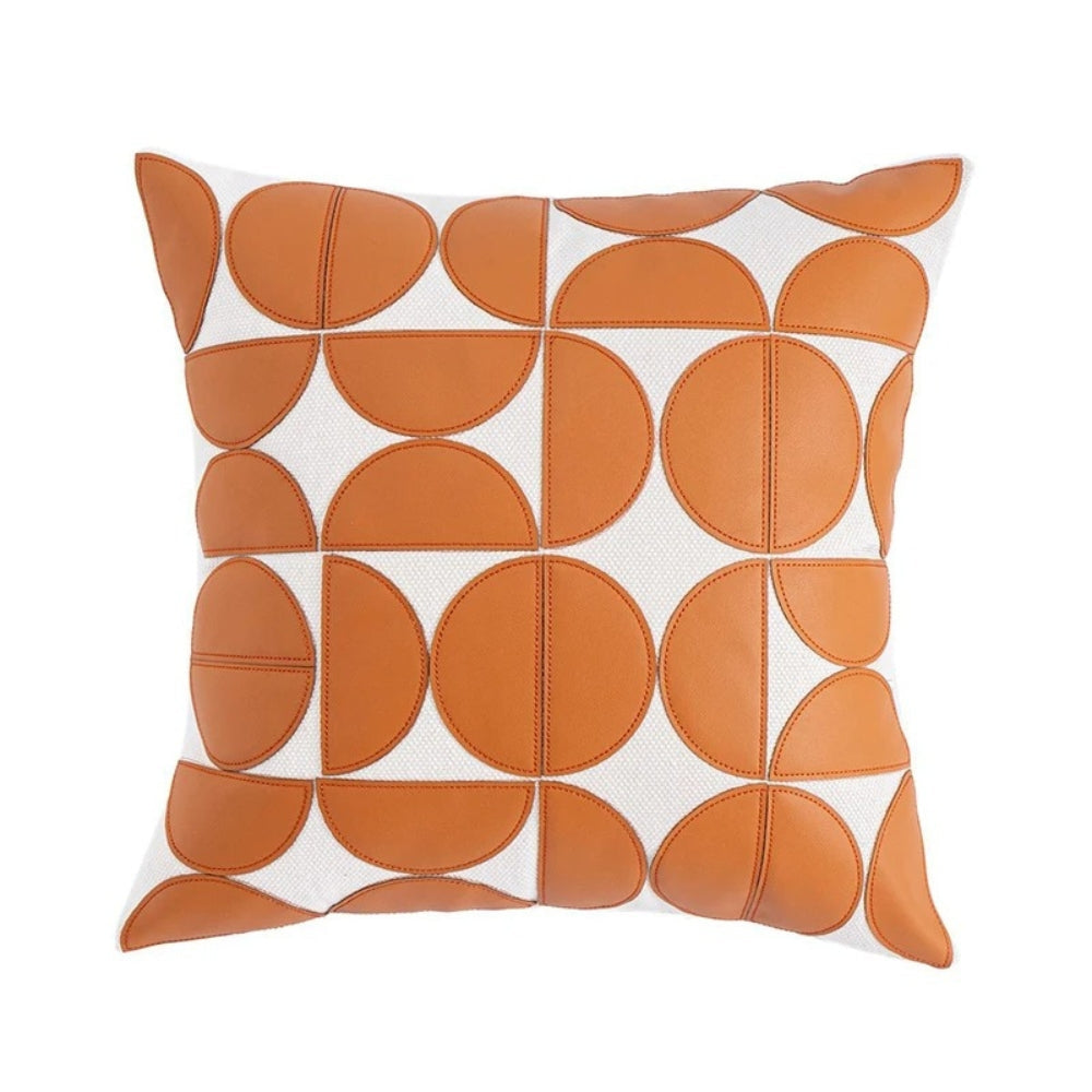 Housse de coussin de canapé en simili cuir brodé
