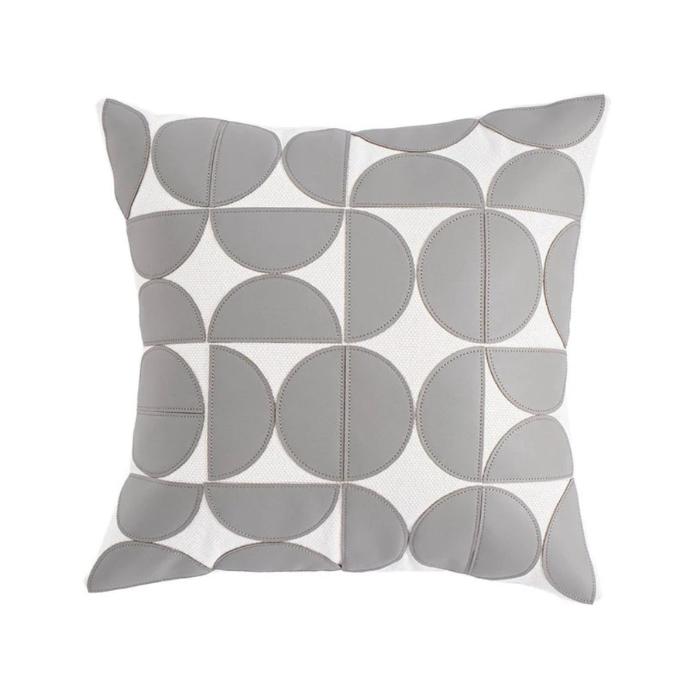 Housse de coussin de canapé en simili cuir brodé