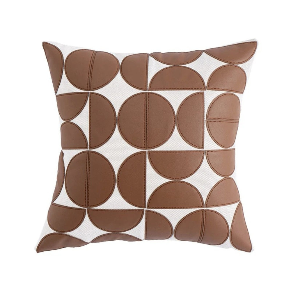 Housse de coussin de canapé en simili cuir brodé