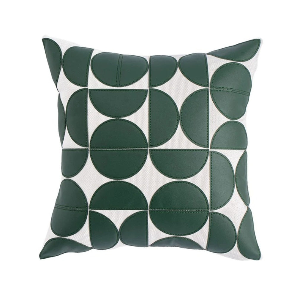 Housse de coussin de canapé en simili cuir brodé