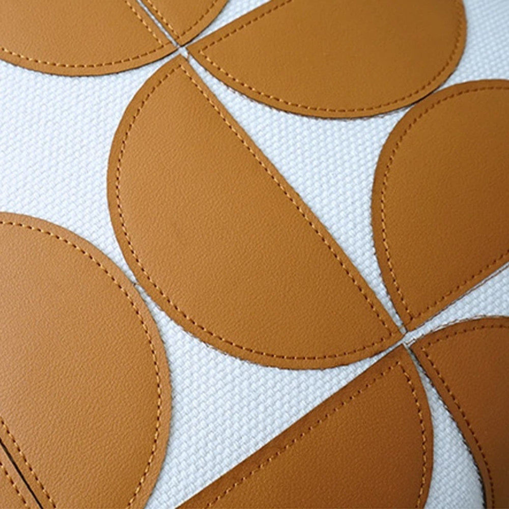 Housse de coussin de canapé en simili cuir brodé