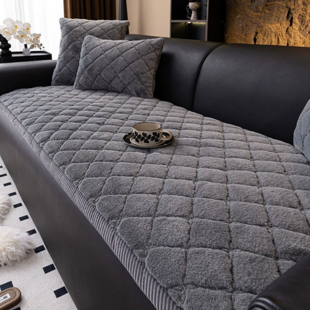 Housse de canapé moelleuse matelassée losanges