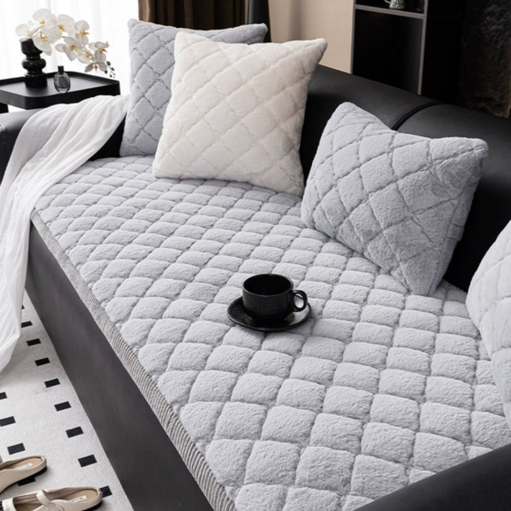 Housse de canapé moelleuse matelassée losanges