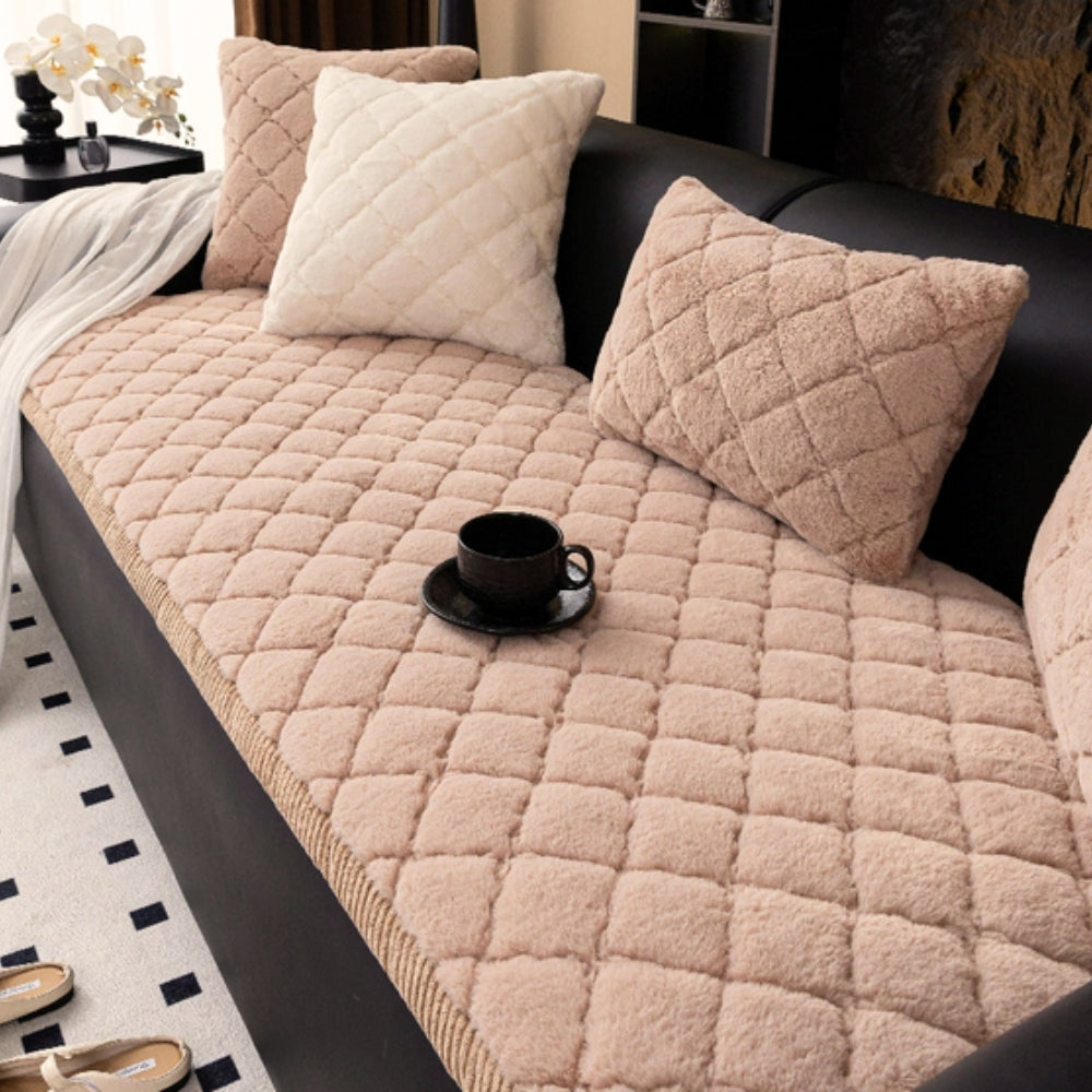 Housse de canapé moelleuse matelassée losanges