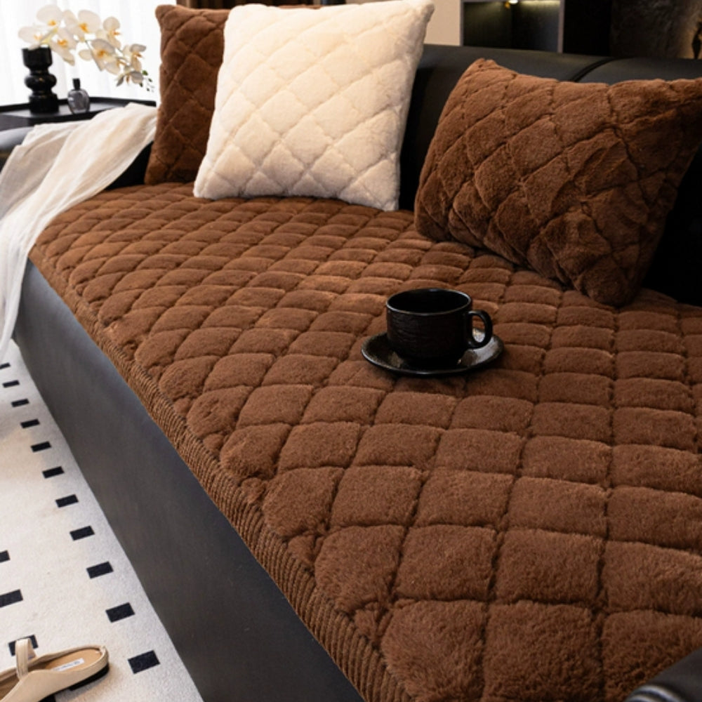 Housse de canapé moelleuse matelassée losanges