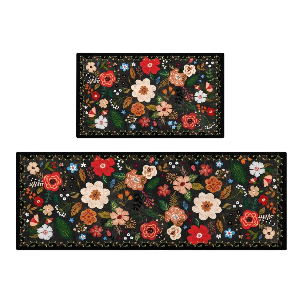 Set de tapis de cuisine boho fleuri Meadow
