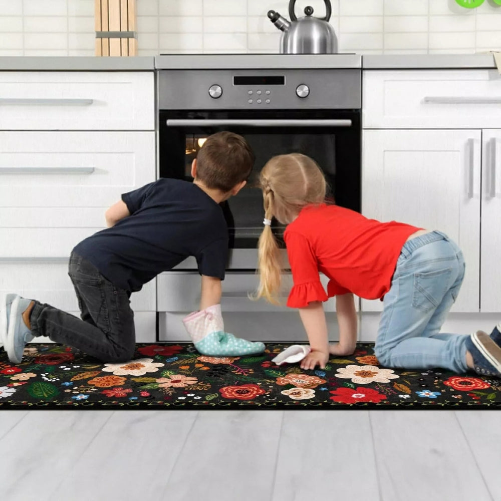 Set de tapis de cuisine boho fleuri Meadow