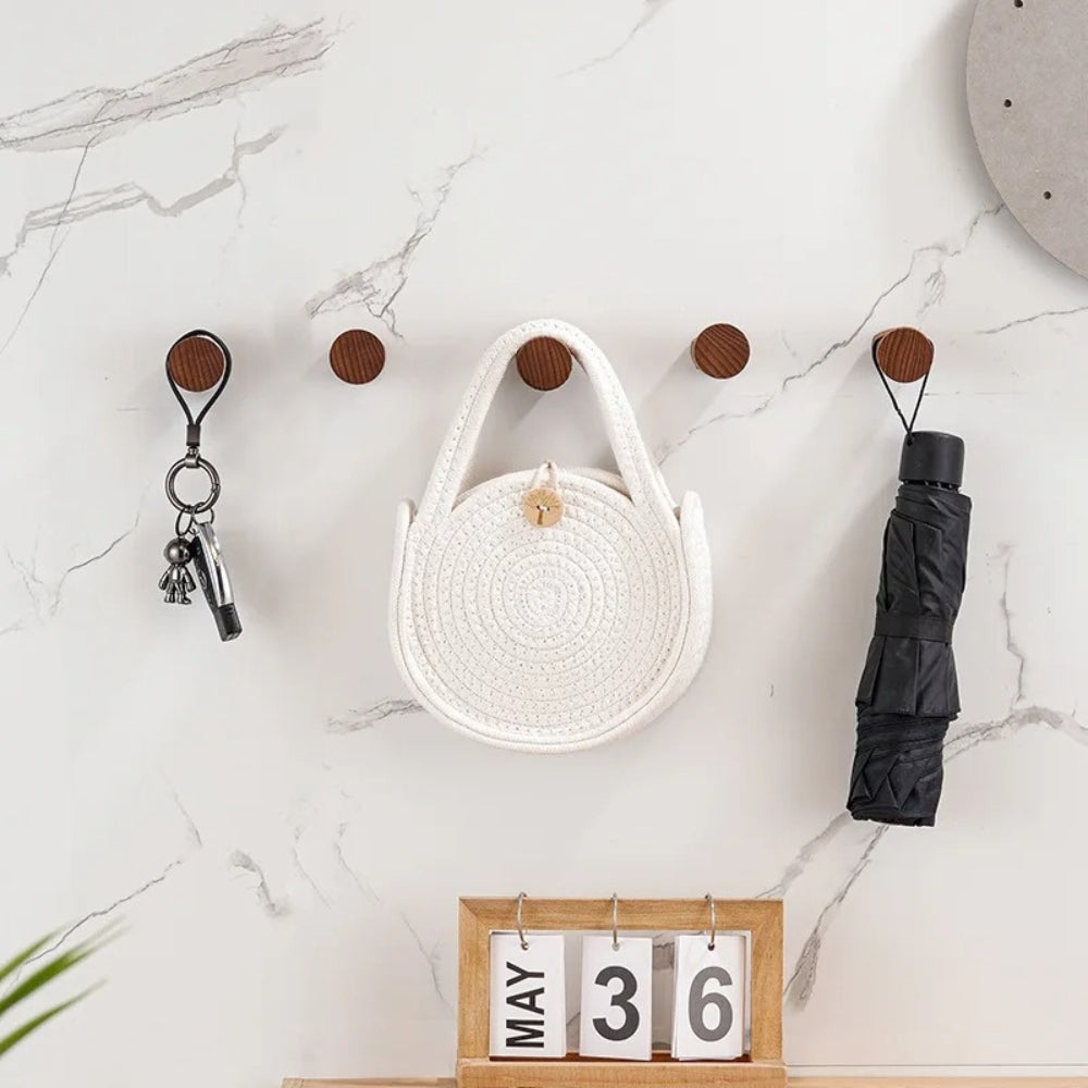 Patère murale minimaliste en hêtre
