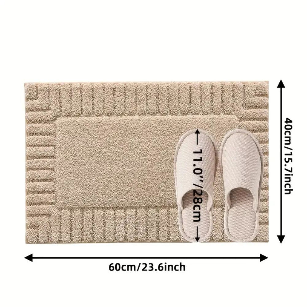 Tapis de bain minimaliste à rayures