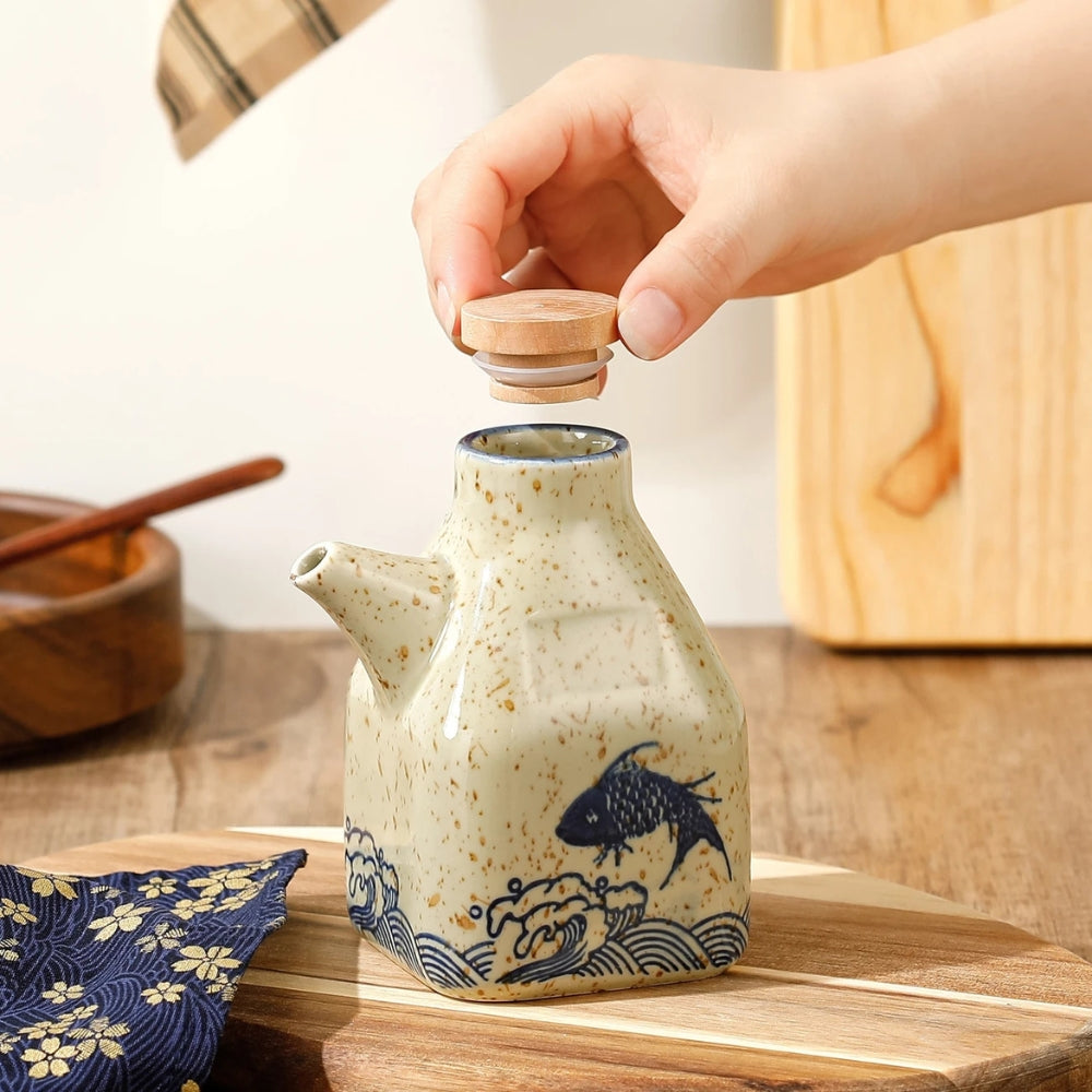 Distributeur d'huile et de sauce en céramique Mizuno