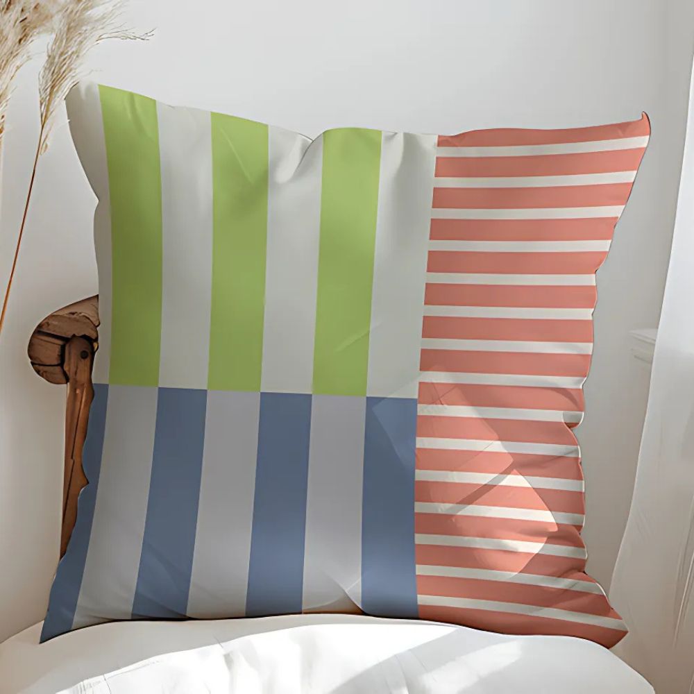 Housse de coussin rayée Mod Blocks