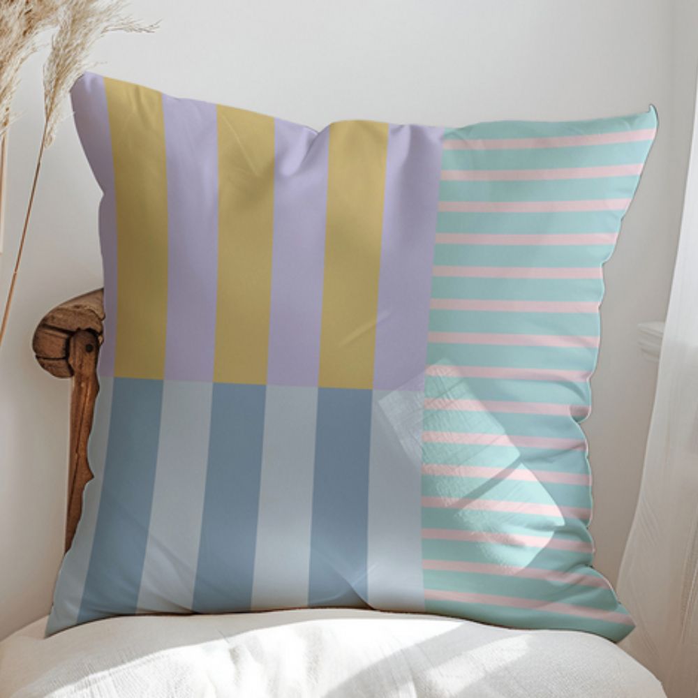 Housse de coussin rayée Mod Blocks