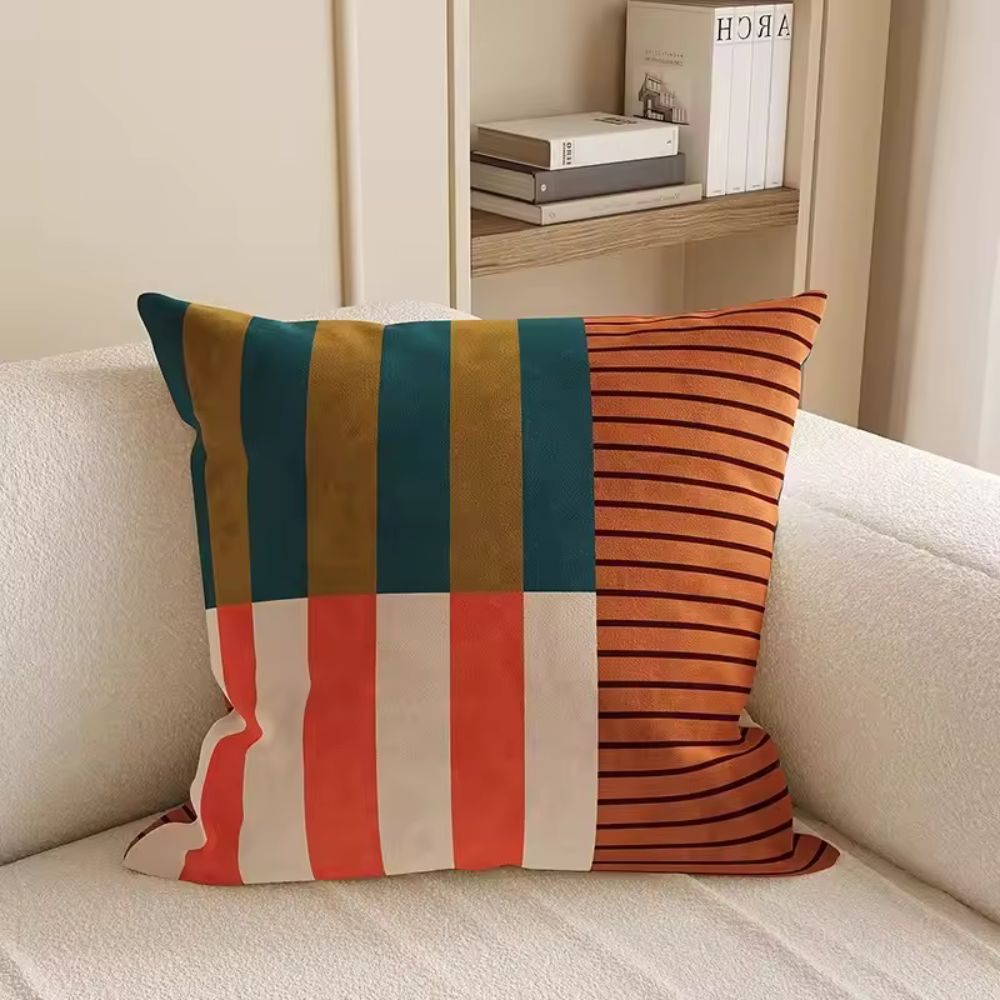 Housse de coussin rayée Mod Blocks