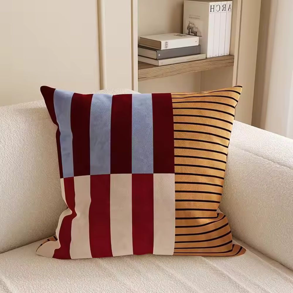 Housse de coussin rayée Mod Blocks