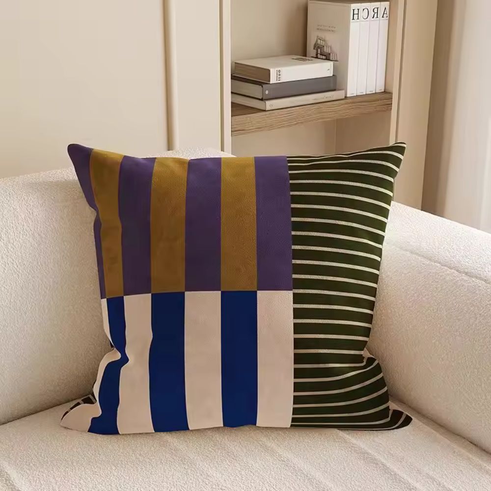 Housse de coussin rayée Mod Blocks