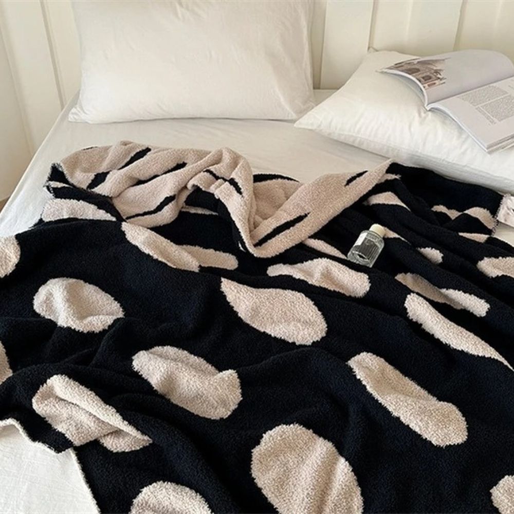 Plaid polaire moderne à pois