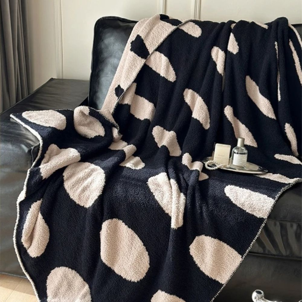 Plaid polaire moderne à pois