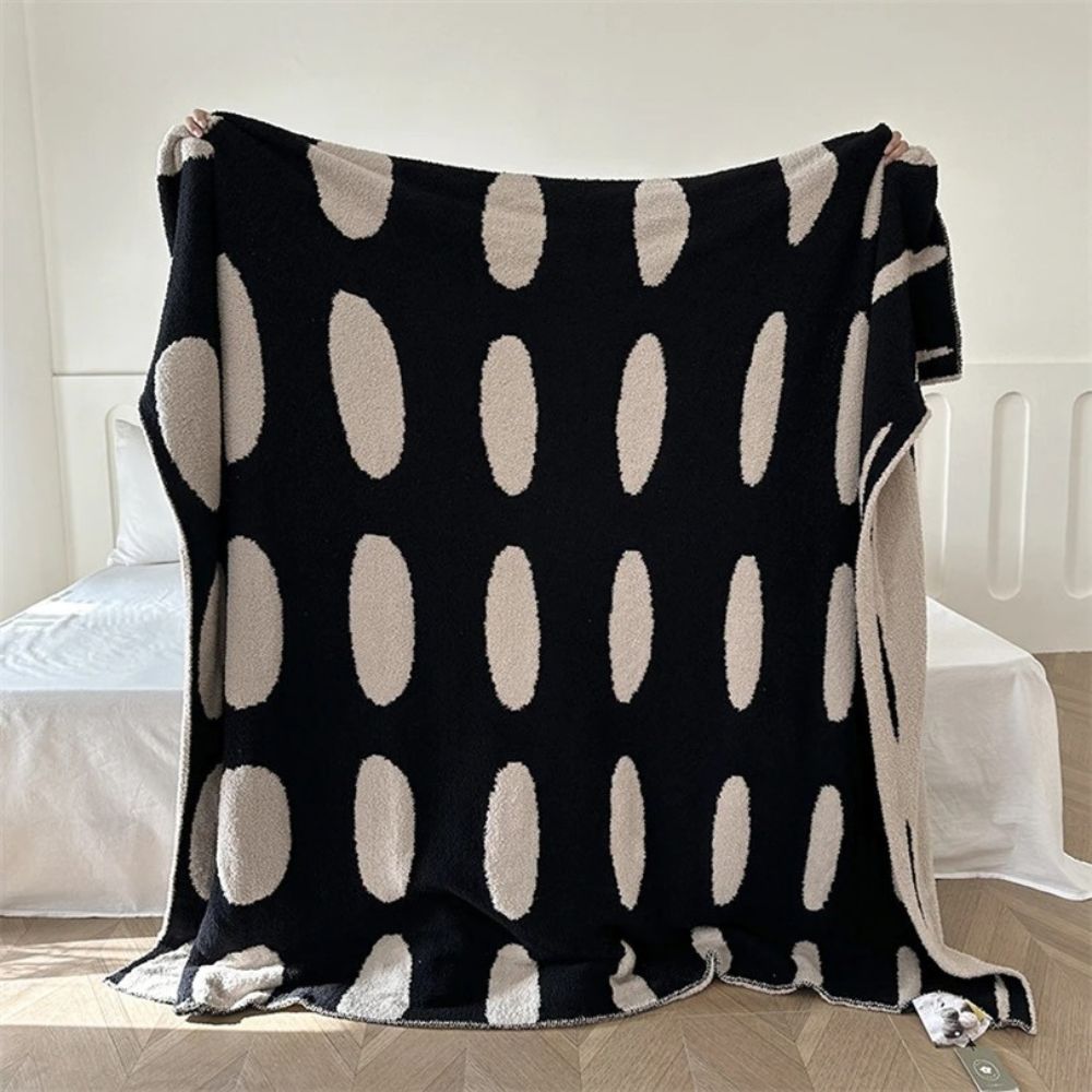 Plaid polaire moderne à pois