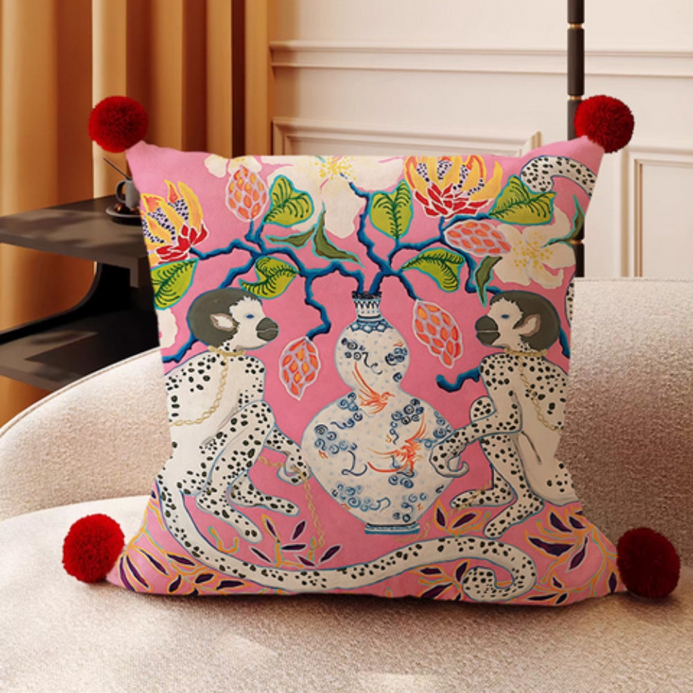 Collection de housses de coussin jardin aux singes