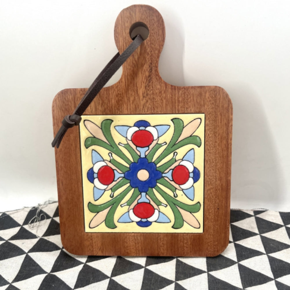 Dessous-de-plat en bois d'ébène motif marocain