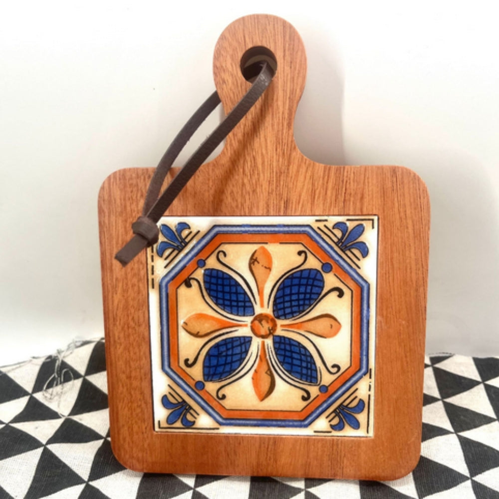 Dessous-de-plat en bois d'ébène motif marocain