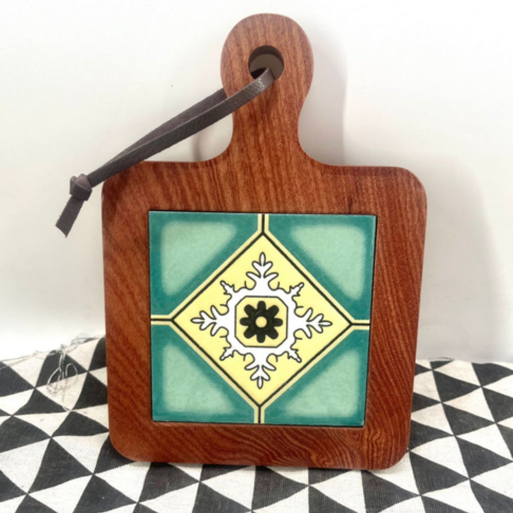 Dessous-de-plat en bois d'ébène motif marocain