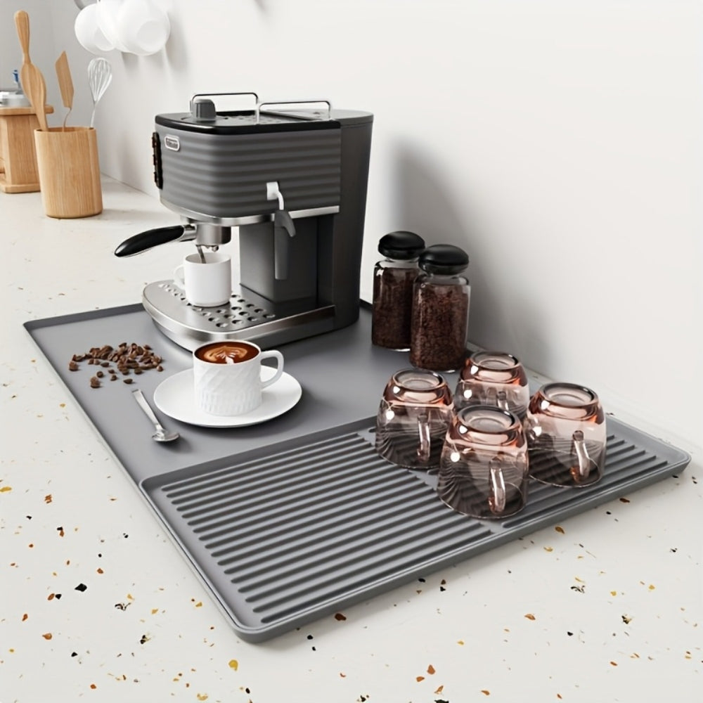 Tapis de bar à café en silicone avec égouttoir