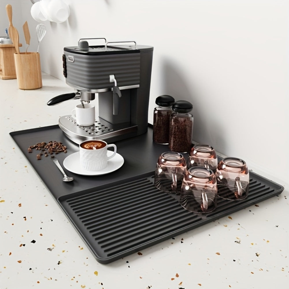Tapis de bar à café en silicone avec égouttoir