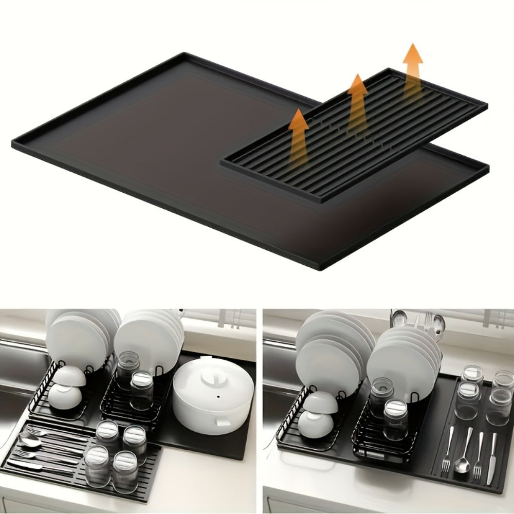 Tapis de bar à café en silicone avec égouttoir