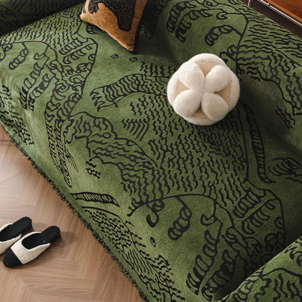 Housse de canapé motif croquis nature