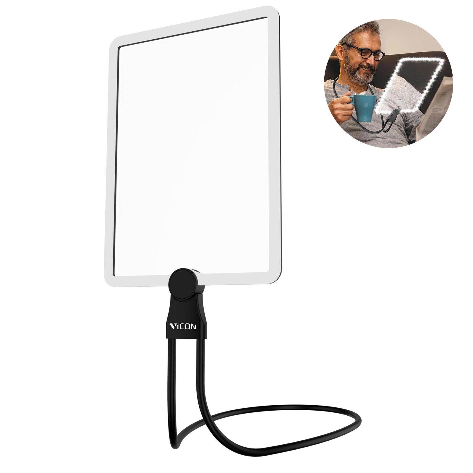 Loupe Mains Libres avec LED – Grossissement 5X, Support Flexible, USB
