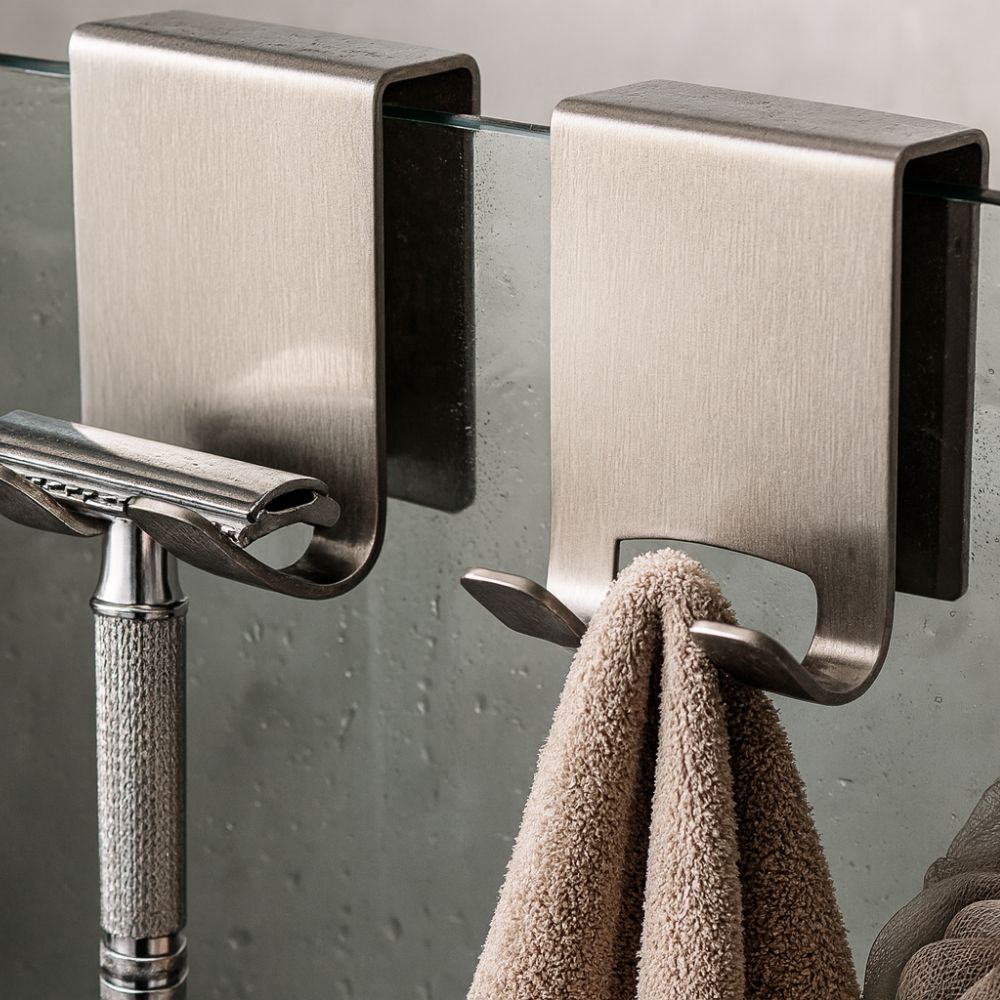 Crochets de porte de douche en inox – Argenté Shimmer