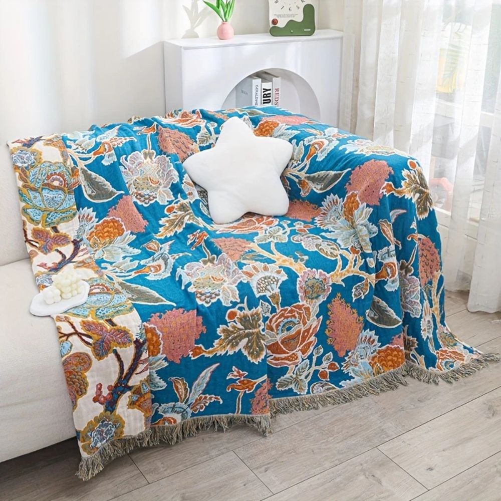 Plaid en coton jardin ornemental