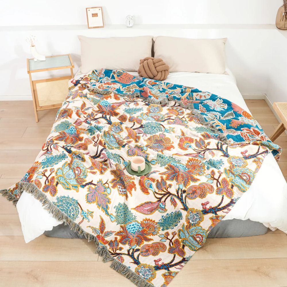 Plaid en coton jardin ornemental