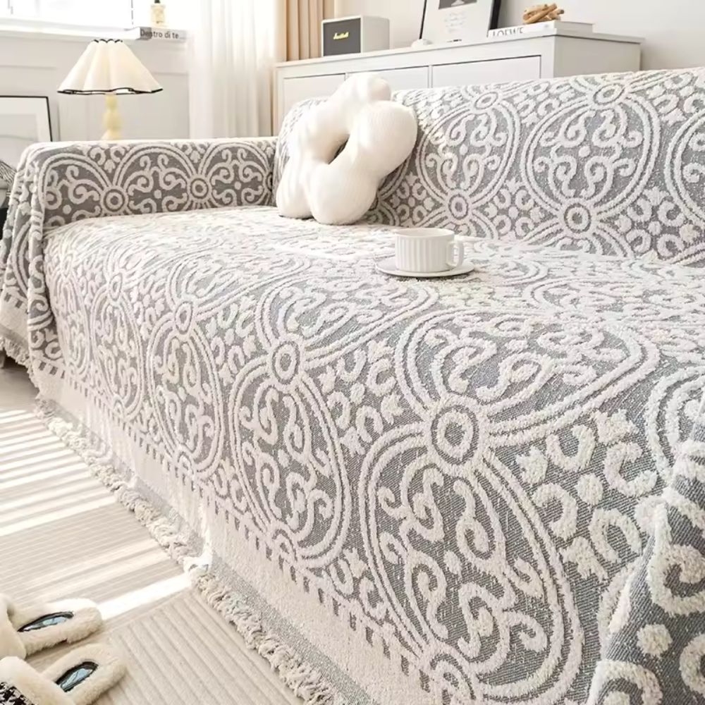 Housse de canapé jacquard ornementale