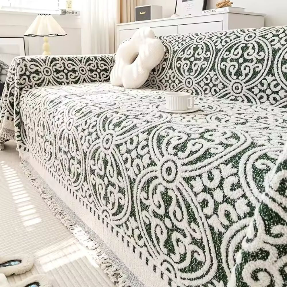 Housse de canapé jacquard ornementale