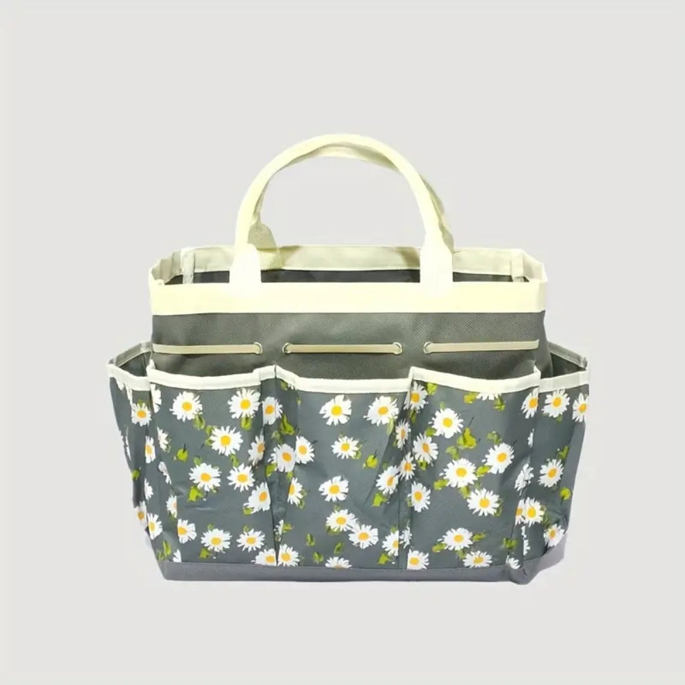 Sac organisateur fleuri pour outils de jardin