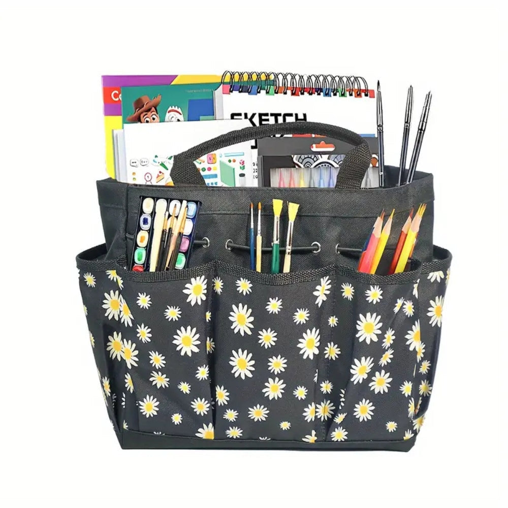 Sac organisateur fleuri pour outils de jardin