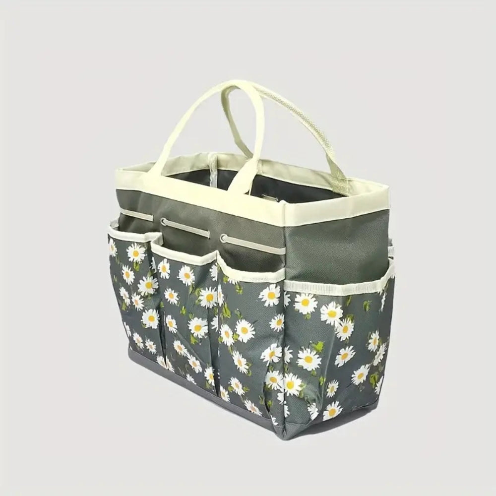 Sac organisateur fleuri pour outils de jardin