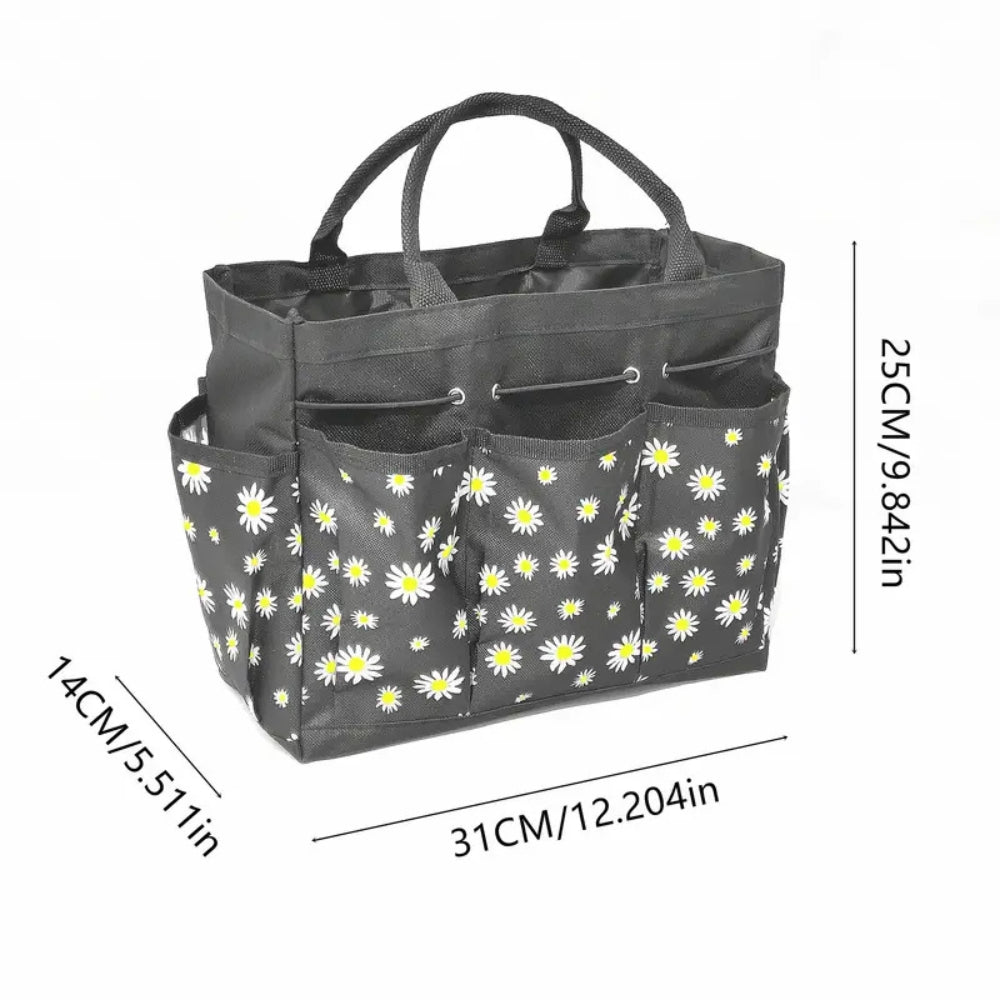 Sac organisateur fleuri pour outils de jardin